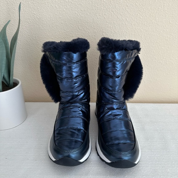New Tony Little Cheeks Blue Faux Fur Fit Body Water-Repellent Boots Woman’s 6M - Picture 2 of 13